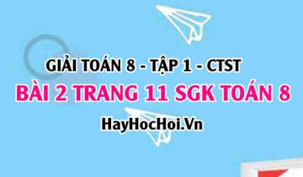 Giải bài 2 trang 11 Toán 8 Tập 1 SGK Chân trời sáng tạo